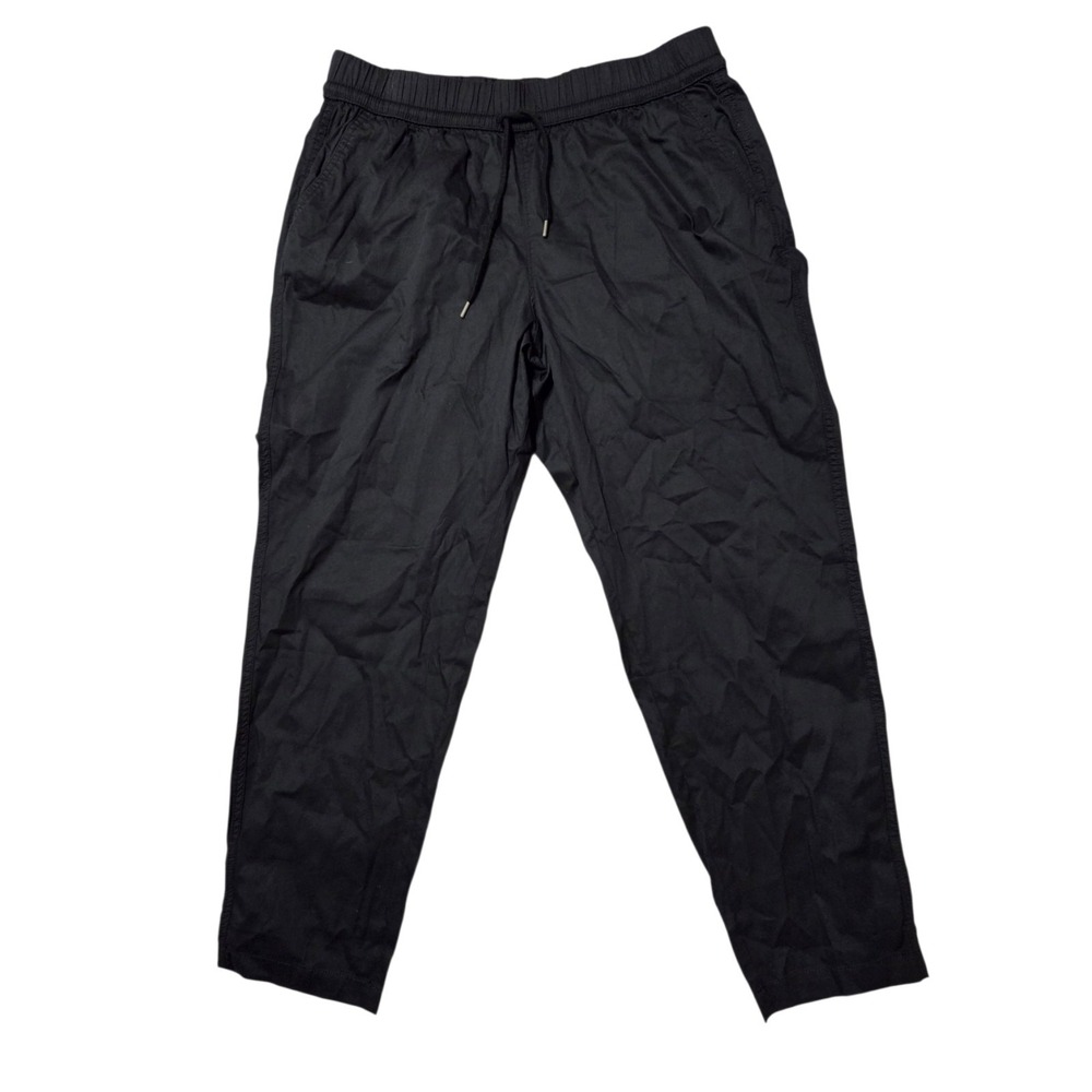 Pact Black Twill Pull-On Pants Casual High Rise Organic Cotton XL NWOT